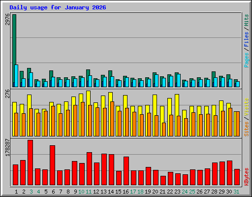 Daily usage for January 2026