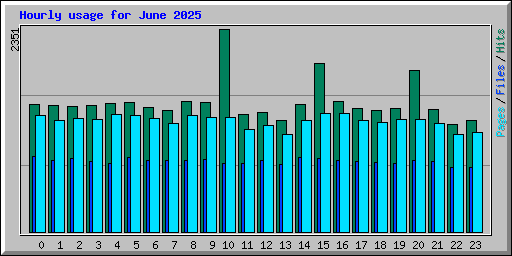 Hourly usage for June 2025