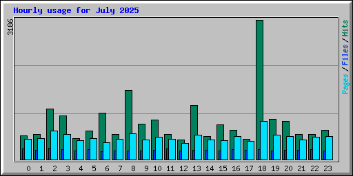 Hourly usage for July 2025
